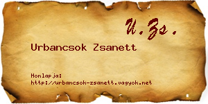 Urbancsok Zsanett névjegykártya