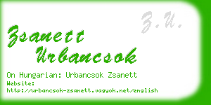 zsanett urbancsok business card